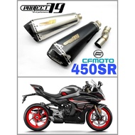 Project79 Exhaust CFMoto 450SR Piping Slip on Muffler Stainless Steel Project 79 QPM23SV/BK CF SR
