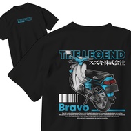 SUZUKI BRAVO T-SHIRT MOTORCYCLE T-SHIRT RC100SUZUKI BRAVO INDONESIA BRAVO 1997