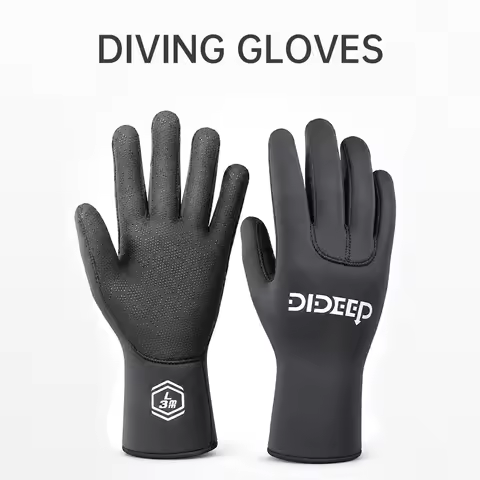 Dideep Neoprene Diving Gloves, Dual Layer Thermal Wetsuit Gloves with Elastic Wrist and Non-Slip Par