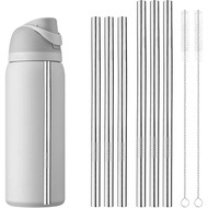 6 Pcs Metal Straw Compatible with Owala FreeSip 24 oz 32 oz 40 oz, Straw for Owala with 2 Straw Clea