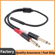3.5mm to Dual 6.5mm Adapter 3.5mm Audio Aux Cable Double 6.35 1/4 inch Mono to Stereo 1/8 inch 3.5mm