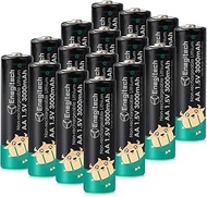Enegitech AA Lithium Batteries, 3000mAh 1.5V Double A Battery 10 Year Shelf Life 16 Pack for Blink C