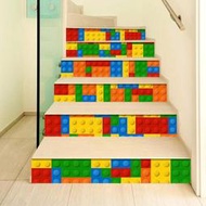amj自粘式免膠創新樓梯貼兒童樂高裝飾家居防水防滑貼紙