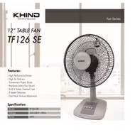 Khind 12 INCH TABLE FAN TF126SE 3 SPEED ON/0FF SWITCH BLADE