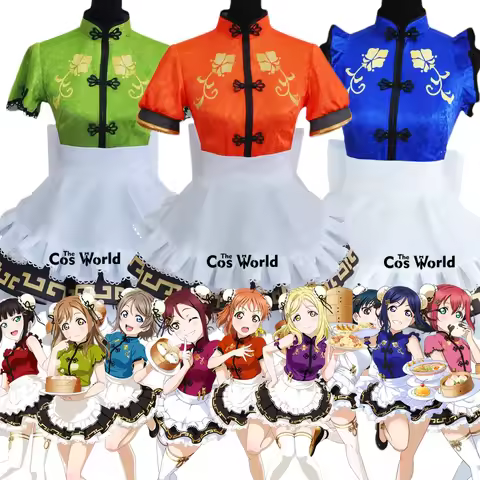 Love Live Sunshine Aqours 9 Characters Takami Chika Kurosawa Dia China Dress Cheongsam Outfits Anime