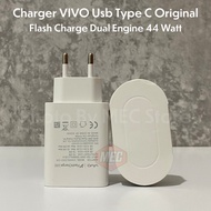 [44 WATT] VIVO Usb Type-C Fast Charging Dual Engine Charger 44W Compatible For Vivo Y58/V30e/Y03/iQO