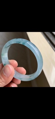 冰種玉鐲 天然翡翠玉鐲 A玉 手鐲 • 冰種藍飄花翡翠福鐲