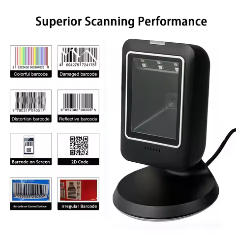 Barcode Scanner 2D All-Round Desktop Automatic Sensing Data Matrix Reader Supermarket USB Barcode Re