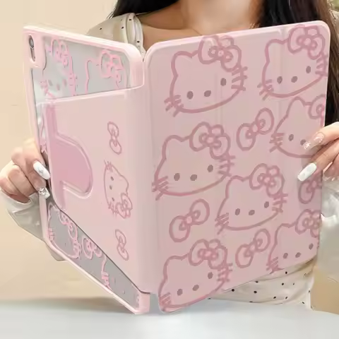 Kawaii Hello Kitty Tablet Case For Xiaomi 5 5Pro 6 6SPro 12.4 Inch 7 7Pro Redmi Pad 10.6 Acrylic Sho