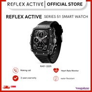 Reflex Active Series 51 Black Strap Smart Calling Watch 1.76" IP68 GPS heart rate sleep calorie spor