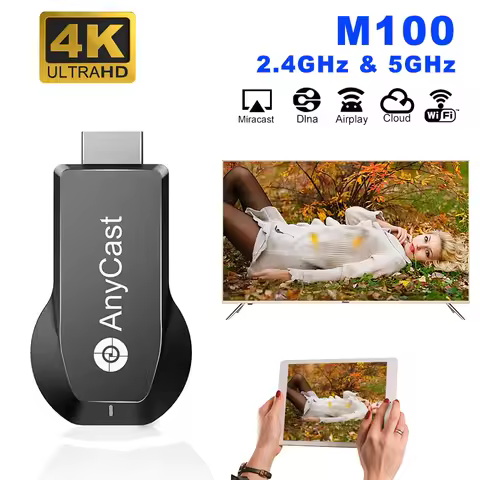 Android M100 2.4G/5G 4K Miracast Wireless DLNA AirPlay Anycast WiFi Display Receiver Dongle Support 