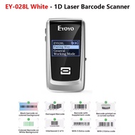 Eyoyo EY-028L White Mini 1D Laser Bluetooth Barcode Scanner With LCD Display Pocket Portable 2.4G Wi