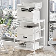 Lerliuo Large Printer Stand with Storage, 23.6"W x 18.9"D x 30.2"H, 5-Adjustable Shelf Heights Mobil