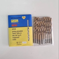 Mata bor besi baja kuning Titanium GDO 8mm isi 10pcs