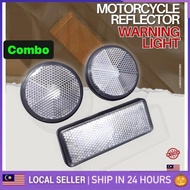 Motorcycle Reflector Warning Light Reflective Sticker Bicycle Car Lightning SILVER LC135 Y15ZR Y15 EGOS SRL115 RS150 RSX