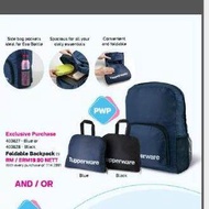 Tupperware Foldable Backpack Lightweight Stylish Travel Day Pack Bag - 1 pc