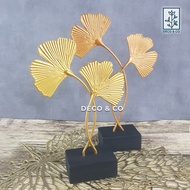 Unique Luxury Gold Gingko Leaf Table Decoration Aesthetic Decoration Statue Gift Leaf Decoration/