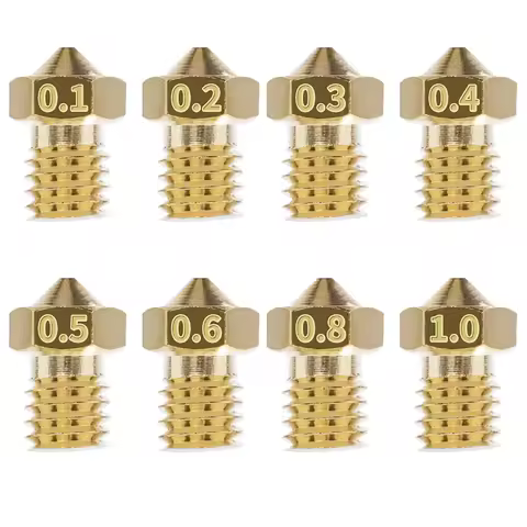 1 Piece Extruder Brass Nozzle Fit for E3D V5 V6 Hotend / 1.75mm Filament 3D Printer, M6 Thread Print