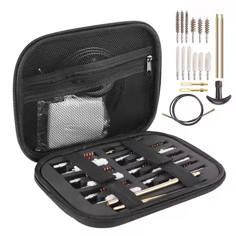 19pcs/set Tactical Gun Barrel Cleaning Kit for 22/38/9/40/45mm Caliber for Handgun Rifle Pistol Gun 