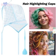BORRAONE Hair Coloring Cap, With Plastic Crochet Hook Reusable Hair Highlighting Cap,  Blue Hair Dyi