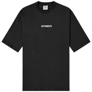 Vetements Black White Logo Label T-Shirt