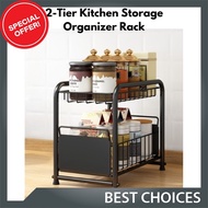 Best Seller [ Local Ready Stocks ] 2-Tier Kitchen Storage Rack Pull Out Drawer Under Sink Cabinet