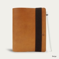 สมุดโน๊ต ปกหนังแท้ สลักชื่อได้ Leather Elastic Notebook B6