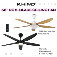 KHIND 56" ZenAir DC Ceiling Fan with LED light (Flat White / Matt Black), CF56DC4RL / CF56DC6RL, 5-b
