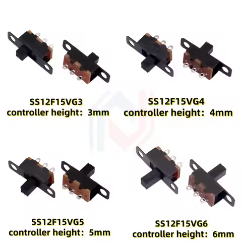 20pcs/lot Micro Slide Switch 3PIN 2 Position 1P2T ON-OFF Toggle Switch Handle high 3mm 4mm 5mm 6mm 7