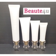 Beaute4u25pcs/Lot5ml,10ml,18ml,30ml Facial Cleanser Cosmetics Soft Tube(Pearl White)w.acrylic cap- F