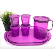 Tupperware Purple Royale Crystalline Drinking Set / Serving Tray/ Jug air/ Pitcher BB