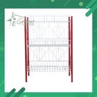 O38 ชั้นวางของซี่ลวด ขาเหล็ก 3 ชั้นชั้นวางของอเนกประสงค์ มี 2 สี แดง น้ำเงิน ขนาดกว้าง 61.5x ลึก35x