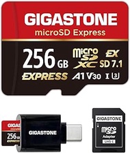 GIGASTONE 256GB microSD Express, MicroSDXC Express Memory Card SD 7.1 Speed up to R/W 880/650MB/s Co