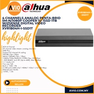 Dahua 4Ch 4 Channel 5mp / 2mp 2 Megapixel 1TB SSD HDD Analog CCTV XVR DVR Recorder XVR1B04H-I-SSD1T