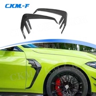 Carbon Fiber Side Fender Vent Trims Fin Splitters Spoiler Accessories for BMW G80 M3 G82 G83 M4 2021
