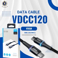 VIVAN VDCC120 data cable type c to type-c LED charger 60W QC