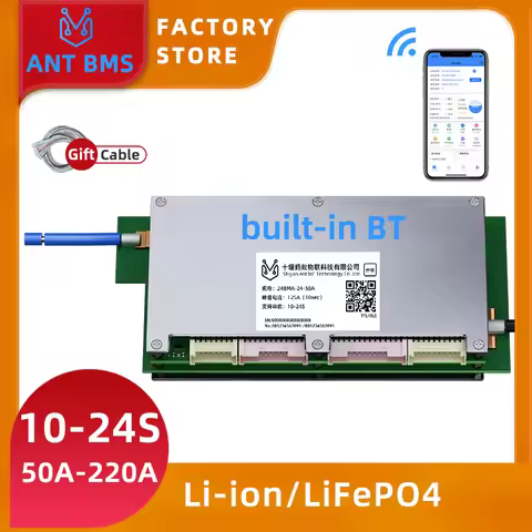 ANT SMART BMS 10S 13S 16S 20S 24S 50A-220A 36V 48V 60V 72V Smart Balance BMS LiFePO4/NCM/LTO Bluetoo
