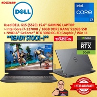 Gaming Laptop USED DELL G15 (5520) Intel Core i7-12700H 16GB DDR5 RAM 512GB SSD Nvidia RTX3060 RTX 3