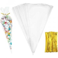 屯京 - 100個 創意個性糖果包裝袋 食物袋 禮物袋 透明袋 塑膠袋 時尚三角袋