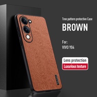 Casing For vivo Y04 Y 04 4G Y29s 5G vivoY04 vivoY29s Square Edge Bark Pattern Shockproof Phone Case
