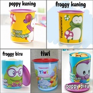 Tupperware Playful Froggy Poppy Tiwi One Touch Canister ot Bekas susu 2L