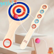 GESH1 Tether Ball Paddle, Wood Elastic Cord Elastic Skill Ball, Gifts Target Pattern Scoring Holes T