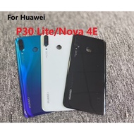 48MP 24MP New Glass back cover For Huawei P30 Lite Battery Housing For Nova 4E With LOGO and adhesive backing Frame lens Housing Case Replacement Parts