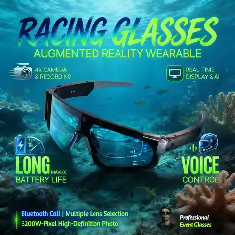 2026 New 6-Axis Anti-Shake Action Camera Glasses 1200P 30fps Video Record Sport Sunglasses Built-in 