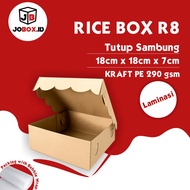 Rice Box Rice Box 18 x 18 Kraft Connecting Lid Food Cardboard/ Rice Box Box/ Rice Box/ Rice Cardboar