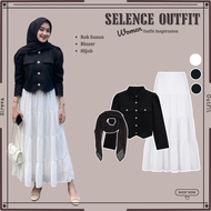 4-in-1 Women's Suit {Blazer + Layered Skirt + Hijab} One Set Korean Style|Fashion TrendyWanita_SR190