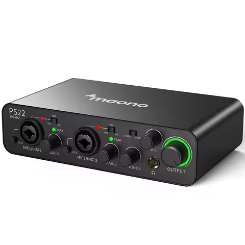 MAONO PS22 Professional Audio Interfaces Mixers External Sound Card Routing Software Recording Podca