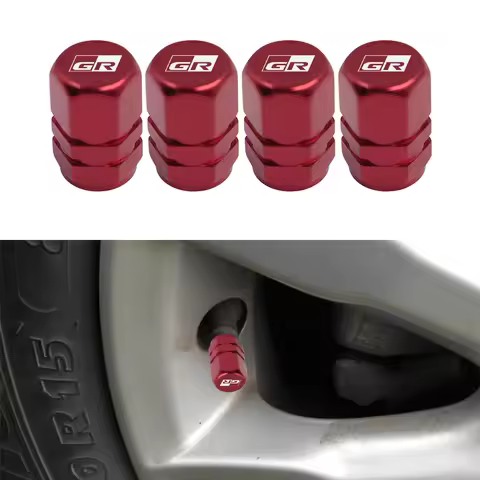 JDM 4pcs Car Wheel Tire Tyre Valve Air Caps Stem Hexagonal For Toyota GR Gazoo Racing Supra Corolla 