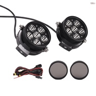 6LED Motorcycle Spotlights Universal Led Auxiliary Lights with Waterproof Switch,6000K 6000LM High Low Beam Spot Lamp Led Headlights for Motorbike Bike ATV CAR  MOTO-4.22