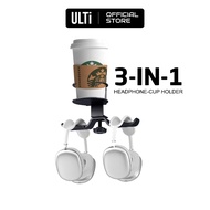 ULTi 3-in-1 Headphone Stand, Cup Holder, Clamp-on Mount, Bag Hanger, Cable Management, Desk Organise